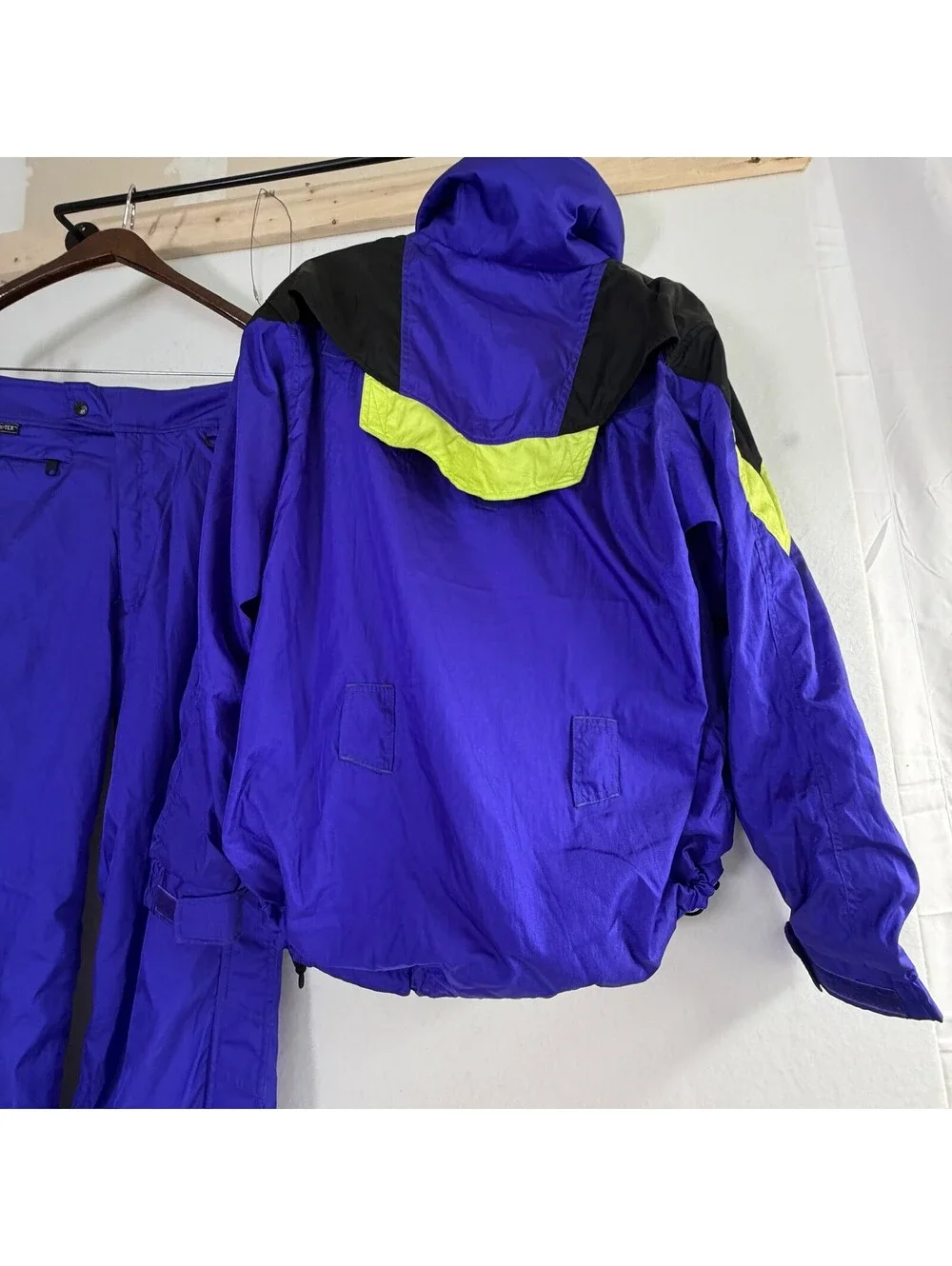 Vintage The North Face Gore-Tex Ski Suit Set Blue Neon Yellow Men's M-S